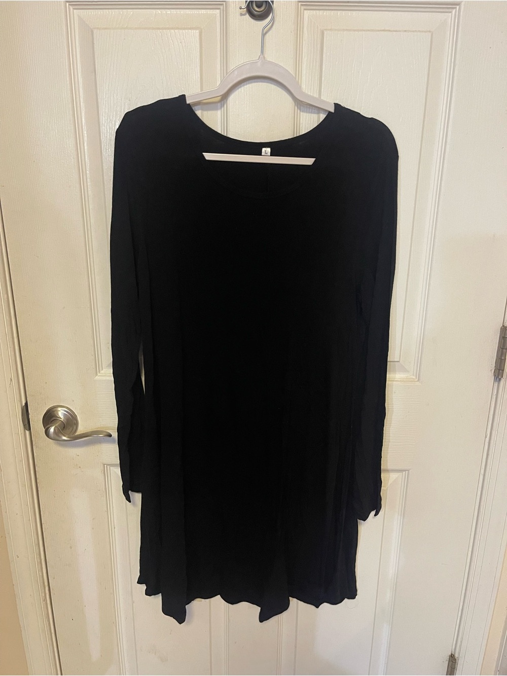 Black Long-Sleeve Swing Dress - Women